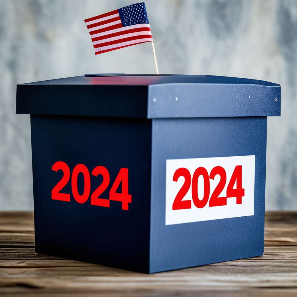 An image depicting a ballot box with the year 2024